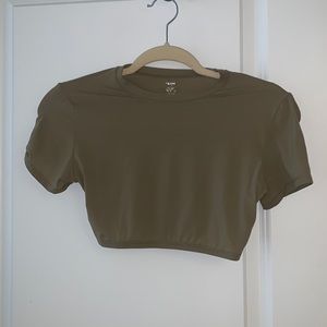 SKIMS Fits Everybody Super Cropped top in Khaki